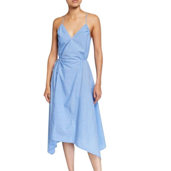 New. JOIE blue chambray wrap dress. Medium. Retails $298 - Picture 4 of 8